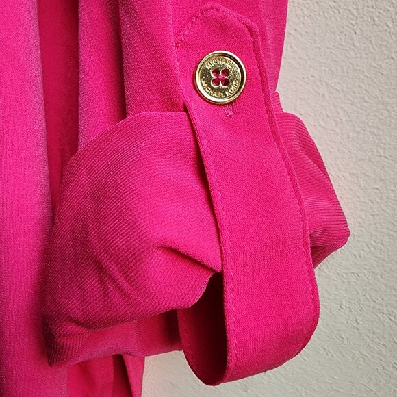 MICHAEL Michael Kors Hot Pink Zip-Up Blouse Size Large - Picture 11 of 14